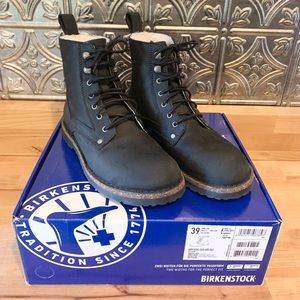 Birkenstock Bryson Shearling Boots Graphite Black Size 39 Ladies Narrow
